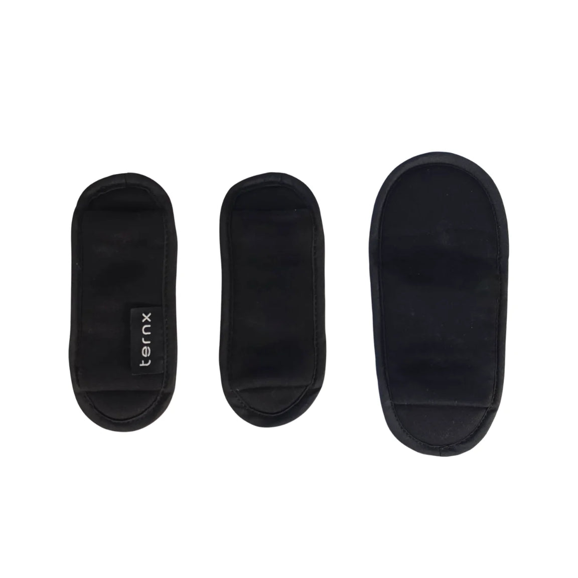 TernX replacement black padded stroller harness shoulder pads and crotch pad.