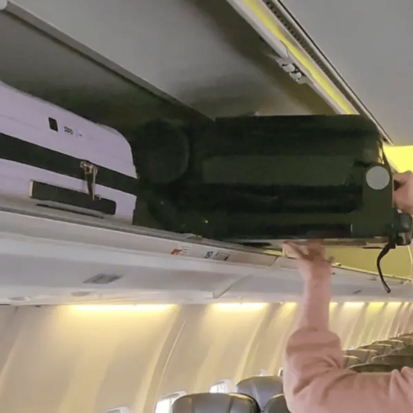 TernX Carry On Luggage Stroller fits perfectly in the overhead compartment