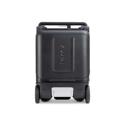Black luggage stroller with 'terrnx' branding