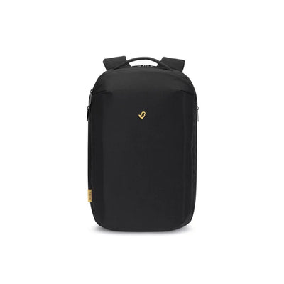 Black travel backpack with ternx branding