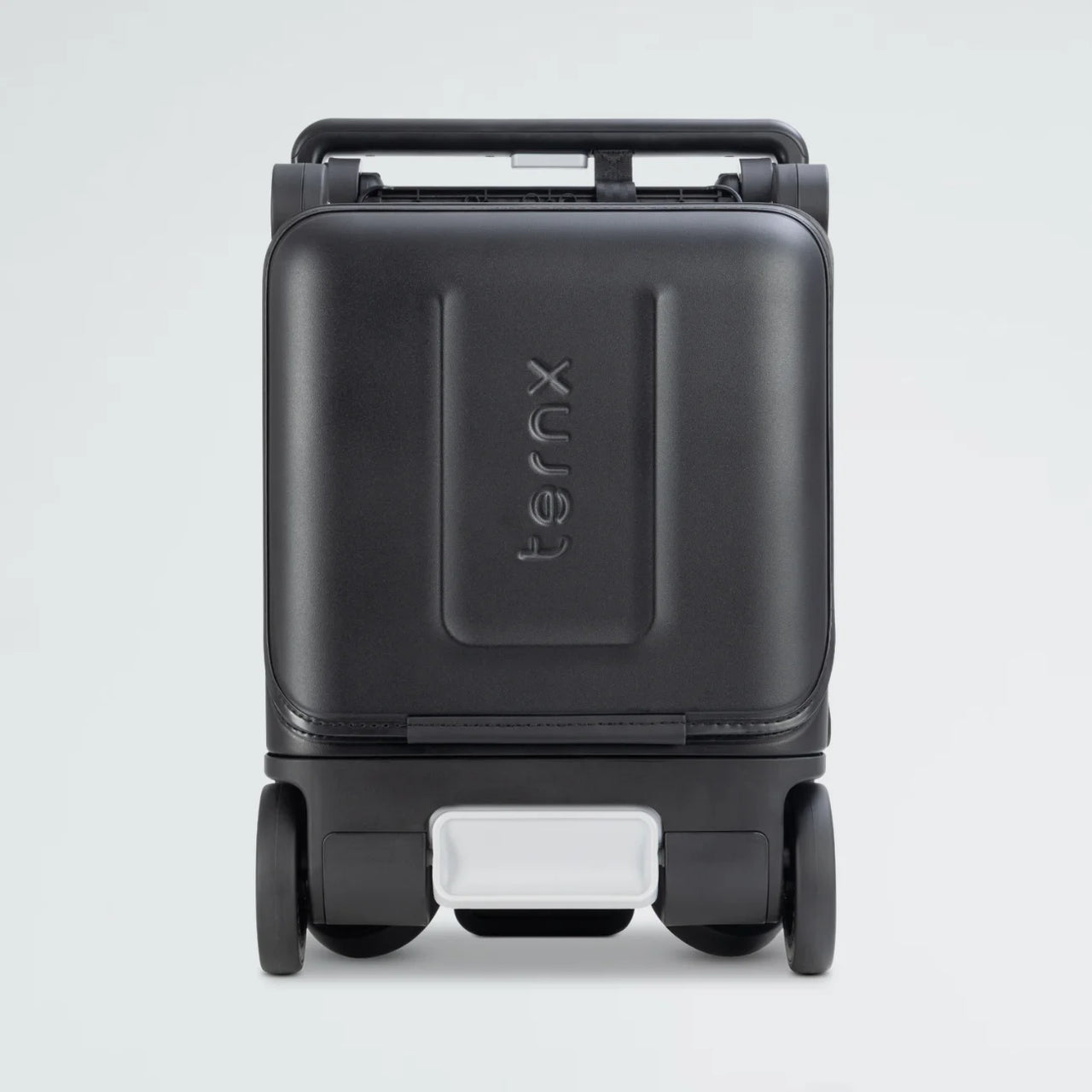 A matte black TernX rolling storage case with dual wheels and a top handle, featuring the embossed 'ternx' logo on the front.