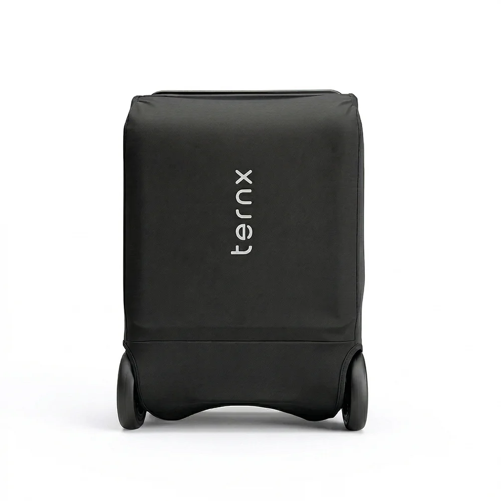 Black suitcase with 'ternx' branding on a white background