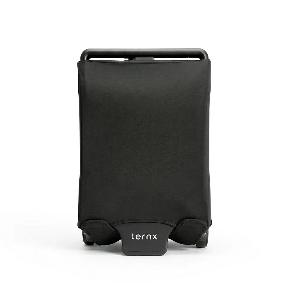 Black suitcase with 'ternx' branding on a white background