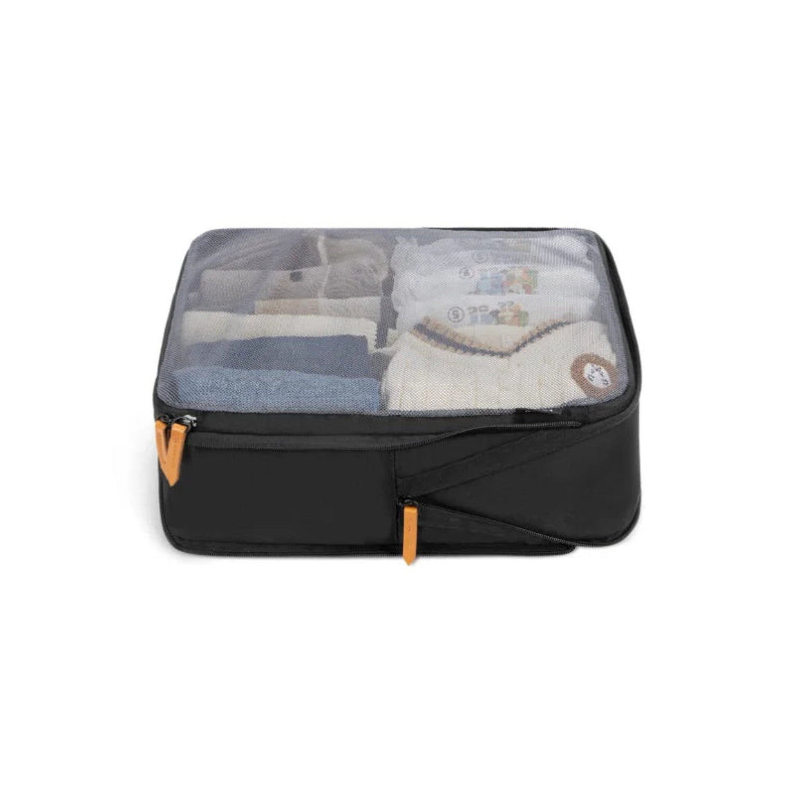 TernX packing cube open showing neatly packed baby clothes