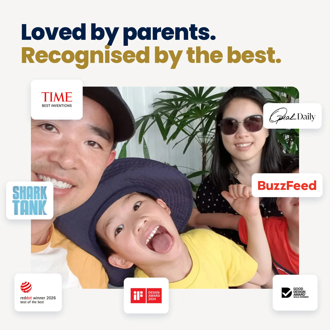 The TernX founder family, as featured by TIME, Shark Tank, BuzzFeed and Oprah Daily