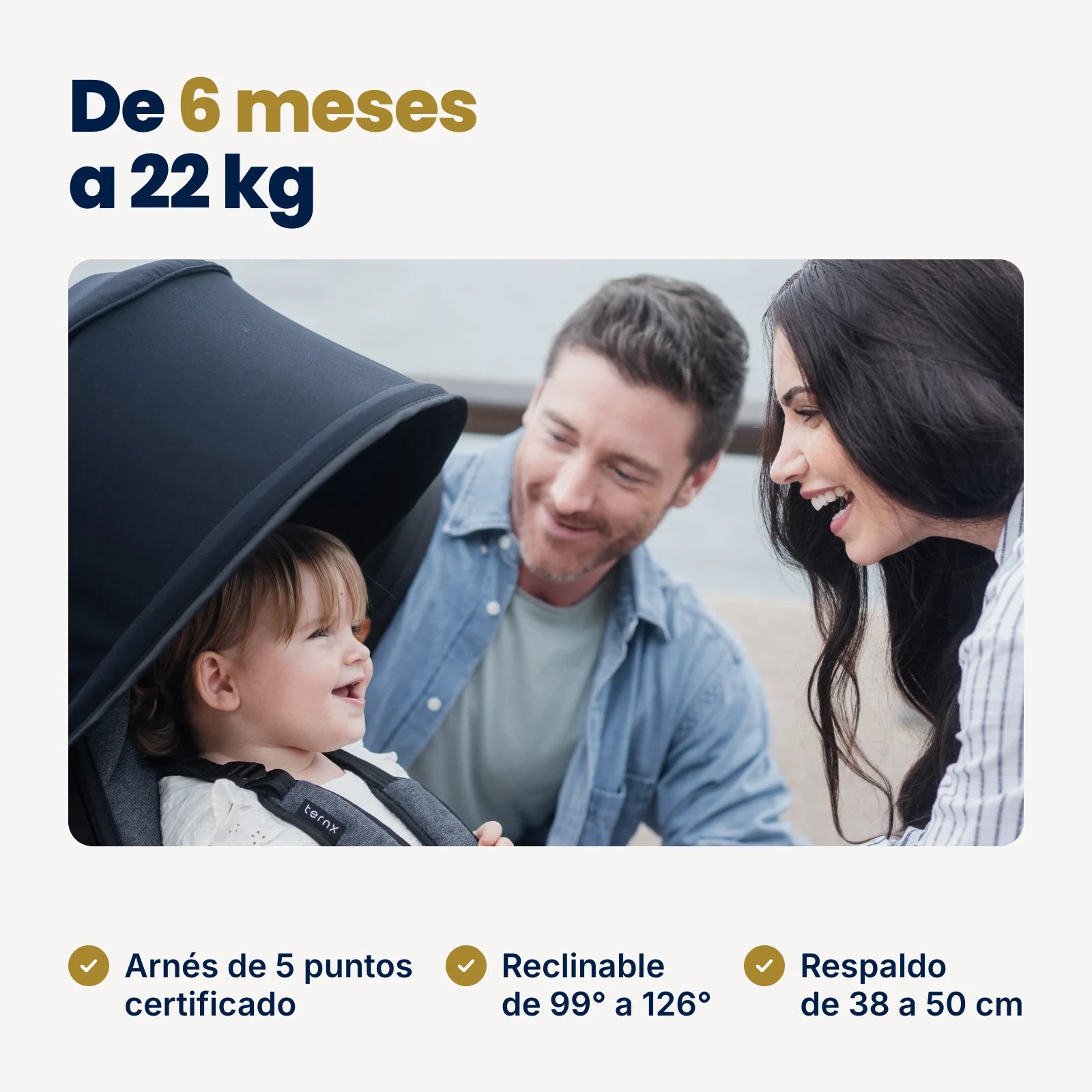 Parents with their toddler in the TernX stroller